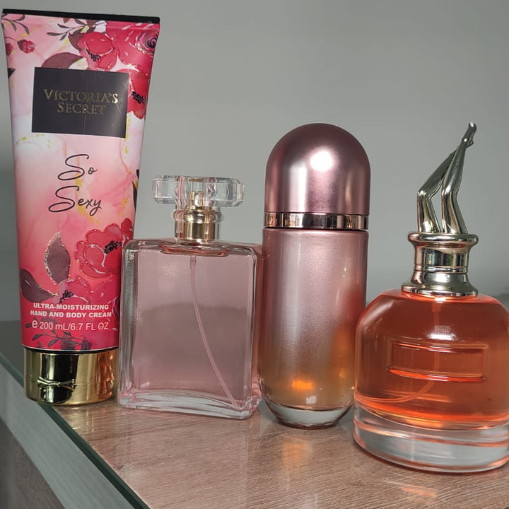 Kit 3 Perfumes Femenino COCO MADEMOISELLE l SCANDAL l 212 VIP rose + REGALO